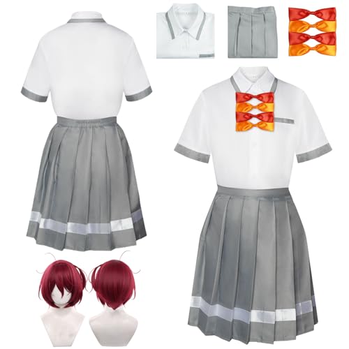 Wigbiu Anime Komari-Chika Cosplay Kostüm mit Perücke Yanami Yakishio Remon JK High School Uniform Cosplay kurzer Rock Rollenspiel Kleidung Anzug Set für Frauen und Mädchen Wigbiu Anime Komari-Chika Cosplay Kostüm mit Perücke Yanami Yakishio Remon JK High School Uniform Cosplay kurzer Rock Rollenspiel Kleidung Anzug Set für Frauen und Mädchen von Wigbiu