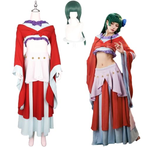 Wigbiu Anime Maomao Cosplay Kostüm Outfit The Apothecary Diaries Staffel 2 Kleidung mit Perücke Moon Dancer Hanfu Rock Halloween Karnevalsparty Kostüm Set für Frauen Kinder Unisex von Wigbiu