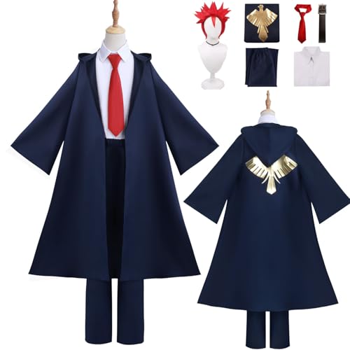 Wigbiu Anime Mashle Magie und Muskeln Dort Barrett Cosplay Kostüm Outfit mit Perücke Robe Uniform Set für Männer und Jungen Kostüm Kleidung Halloween Weihnachten Karneval Party Rollenspiel Geschenke von Wigbiu