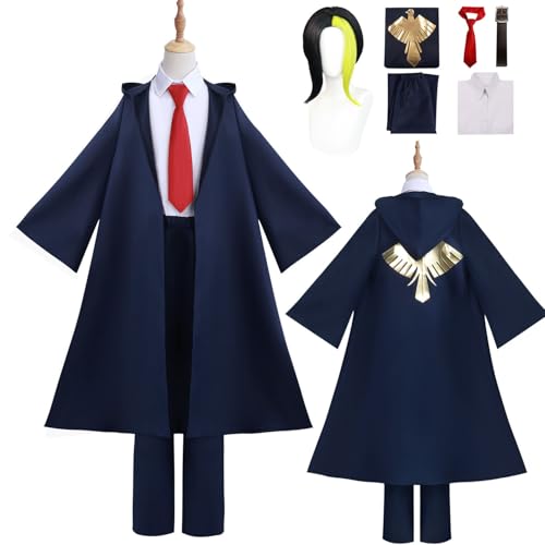 Wigbiu Anime Mashle Magie und Muskeln Finn Ames Cosplay Kostüm Outfit mit Perücke Robe Uniform Set für Männer und Jungen Kostüm Kleidung Halloween Weihnachten Karneval Party Rollenspiel Geschenke von Wigbiu