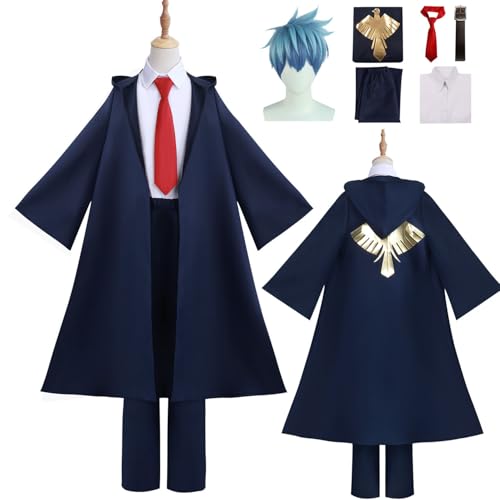 Wigbiu Anime Mashle Magie und Muskeln Lance Krone Cosplay Kostüm Outfit mit Perücke Robe Uniform Set für Männer und Jungen Erwachsene Verkleidung Anzug Kleidung Halloween Karneval Party Rollenspiel von Wigbiu