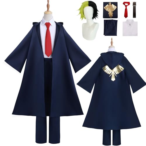 Wigbiu Anime Mashle Magie und Muskeln Rayne Ames Cosplay Kostüm Outfit mit Perücke Robe Uniform Set für Männer und Jungen Kostüm für Erwachsene Halloween Weihnachten Karneval Party Rollenspiel von Wigbiu