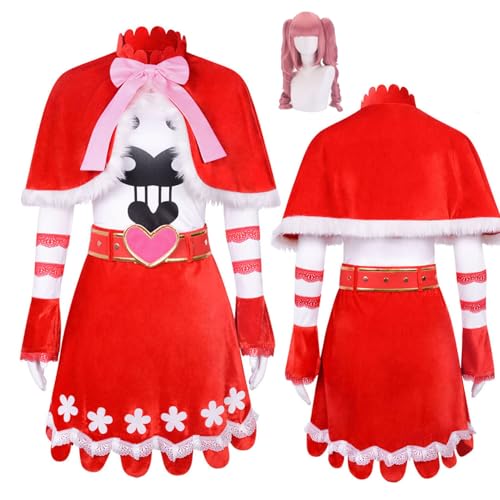 Wigbiu Anime One Piece Ghost Perona Cosplay Kostüm für Erwachsene mit Perücke Jacke Umhang Rock Outfit Anzug für Damen Mantel Kleid Uniform komplettes Set für Halloween Karneval Party Rollenspiel von Wigbiu
