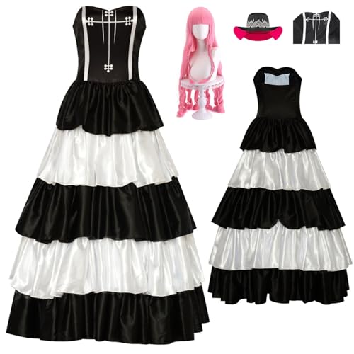 Wigbiu Anime One Piece Ghost Perona Cosplay Kostüm mit Perücke Rock Outfit Anzug für Damen Uniform komplettes Set für Halloween Weihnachten Karneval Party Rollenspiel Geschenke von Wigbiu