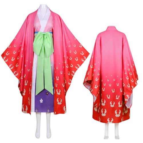 Wigbiu Anime One Piece Kozuki Hiyori Cosplay Kostüm Umhang Kimono, langer Rock Uniform Anzug für Damen und Mädchen komplettes Set für Halloween Weihnachten Karneval Party Rollenspiele Geschenke Wigbiu Anime One Piece Kozuki Hiyori Cosplay Kostüm Umhang Kimono, langer Rock Uniform Anzug für Damen und Mädchen komplettes Set für Halloween Weihnachten Karneval Party Rollenspiele Geschenke von Wigbiu
