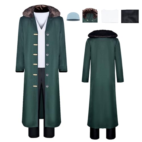 Wigbiu Anime One Piece Kuzan Cosplay Kostüm mit Hut Umhang Uniform Anzug für Herren Halloween Weihnachten Karneval Party Rollenspiel Geschenke Kleidung Komplettset von Wigbiu