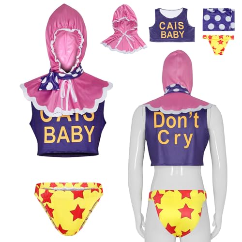 Wigbiu Anime One Piece Senor Pink Cosplay Kostüm für Erwachsene Herren Oberteile Shorts Uniform Anzug für Halloween Weihnachten Karneval Party Rollenspiele Geschenke Kleidung Komplettset von Wigbiu