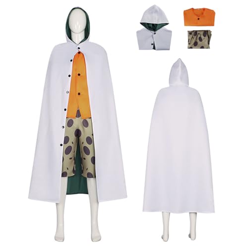 Wigbiu Anime One Piece Silvers Rayleigh Cosplay Kostüm für Erwachsene Mantel Uniform Anzug für Halloween Weihnachten Karneval Party Rollenspiele Geschenke Kleidung Komplettset von Wigbiu