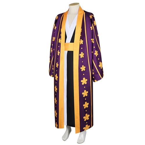 Wigbiu Anime One Piece Trafalgar D Water Law Cosplay Kostüm mit Hut Umhang Cape Kimono Anzug Set Herren Uniform Outfit für Halloween Weihnachten Karneval Party Rollenspiel von Wigbiu