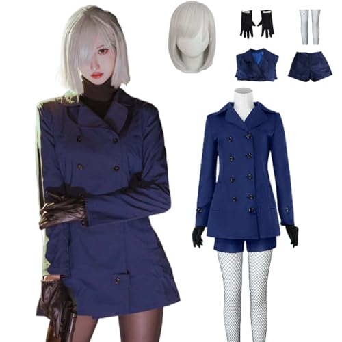 Wigbiu Anime SPY×FAMILY Fiona Frost Cosplay Kostüm für Kinder Erwachsene Frauen Outfit mit Perücke Zubehör Komplettanzug Halloween Weihnachten Karneval Rollenspiel Schuluniform (2XL) von Wigbiu
