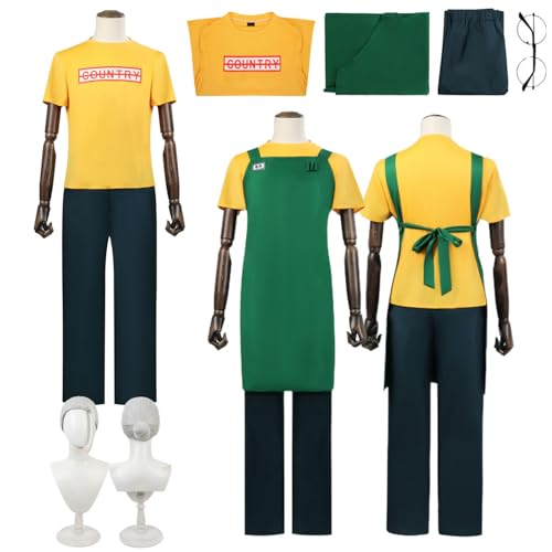 Wigbiu Anime Sakamoto Days Cosplay Kostüm mit Perücke und Brille Taro Sakamoto Cosplay Kostüm Shin Asakura Rollenspiel Uniform Halloween Party Kleidung für Damen Herren und Kinder von Wigbiu