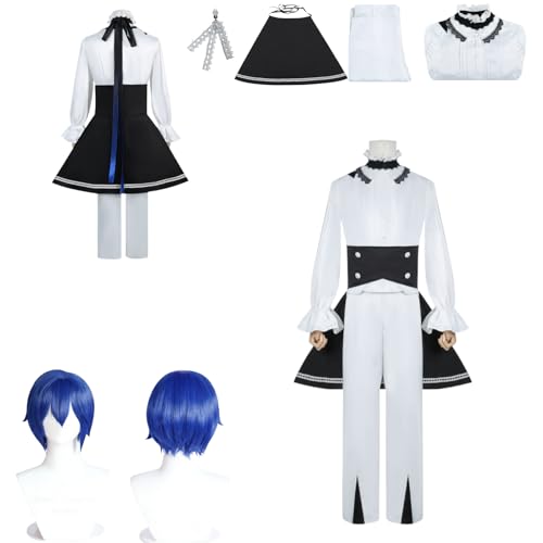 Wigbiu Anime Sekai Colourful Stage Kost m Spielfiguren KAITO Cosplay Outfit Rock Jacke Uniform Accessoires Komplettset Wigbiu Anime Sekai Colourful Stage Kost m Spielfiguren KAITO Cosplay Outfit Rock Jacke Uniform Accessoires Komplettset von Wigbiu
