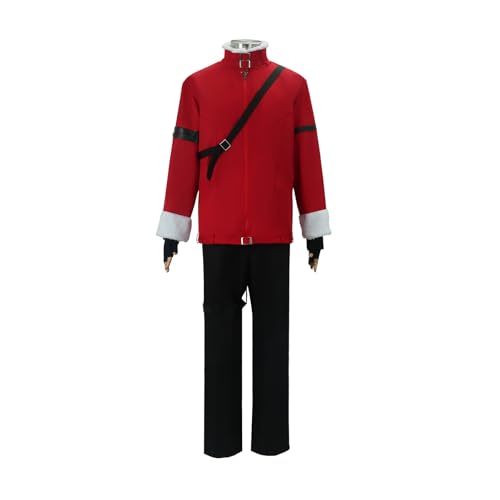 Wigbiu Anime Stark Cosplay Kostüm mit Perücke Frieren at the Funeral Cosplay Kostüm rote Jacke Anzug Fern Himmel Ubel Heiter Rollenspiel Kleidung Uniform Set für Damen Herren und Kinder von Wigbiu