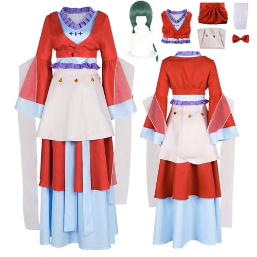 Wigbiu Anime The Apothecary Diaries Maomao Cosplay Kostüm mit Perücke und langem Rock für Damen Verkleidung Anzug Halloween Weihnachten Karneval Party Rollenspiel Geschenk Uniform von Wigbiu