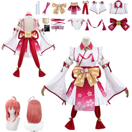 Wigbiu Anime Virtual ldol Kost m Spielfiguren Sakura Miko Cosplay Outfit Rock Jacke Uniform Accessoires Komplettset Wigbiu Anime Virtual ldol Kost m Spielfiguren Sakura Miko Cosplay Outfit Rock Jacke Uniform Accessoires Komplettset von Wigbiu