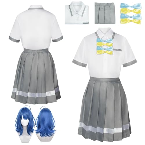 Wigbiu Anime Yanami-Anna Cosplay Kostüm mit Perücke Komari Chika Yakishio Remon JK High School Uniform Cosplay kurzer Rock Rollenspiel Kleidung Anzug Set für Frauen und Mädchen Wigbiu Anime Yanami-Anna Cosplay Kostüm mit Perücke Komari Chika Yakishio Remon JK High School Uniform Cosplay kurzer Rock Rollenspiel Kleidung Anzug Set für Frauen und Mädchen von Wigbiu