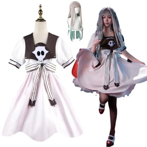 Wigbiu Anime Yashiro Nene Cosplay Kostüm mit Perücke Toilet Bound Hanako Kun Charakter Outfits JK Matrosenrock Accessoires Set Kleideranzug für Frauen Unisex Halloween Karneval Party Requisiten von Wigbiu