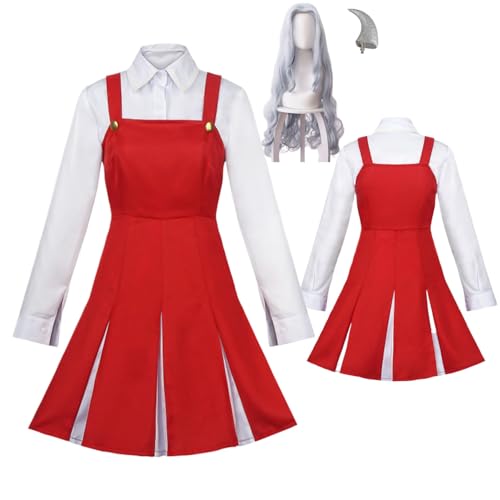 Wigbiu Anime mha Cosplay Uniform Eri Cosplay Kostüm mit Perücke My Hero Academia Outfits Rock Verkleidung Anzug für Erwachsene Kinder Mädchen Halloween Karneval Party Kleidung Zubehör Set von Wigbiu