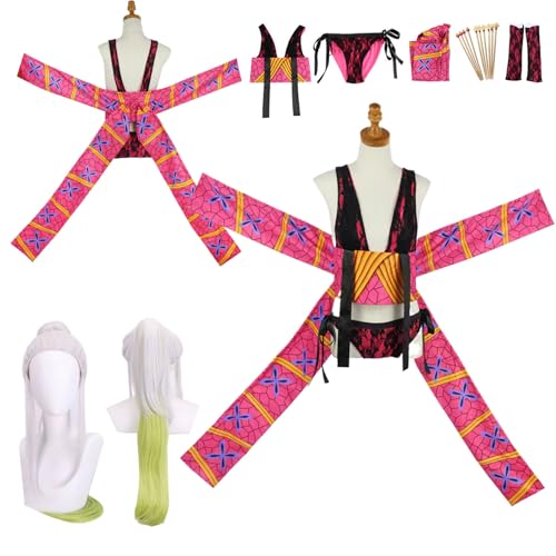 Wigbiu Daki Cosplay Kostüm Outfit mit Perücke Demon Slayer Anime Cosplay Kostüme Mitsuri Nezuko Tanjiro Muichiro Rollenspiel Kleidung Samurai Kimono Uniform Zubehör Anzug Set für Damen Herren Kinder Wigbiu Daki Cosplay Kostüm Outfit mit Perücke Demon Slayer Anime Cosplay Kostüme Mitsuri Nezuko Tanjiro Muichiro Rollenspiel Kleidung Samurai Kimono Uniform Zubehör Anzug Set für Damen Herren Kinder von Wigbiu