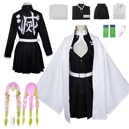 Wigbiu Kanroji Mitsuri Cosplay Kostüm Outfit mit Perücke Demon Slayer Anime Cosplay Kostüme Nezuko Tanjiro Muichiro Rollenspiel Kleidung Samurai Kimono Uniform Anzug Set für Damen Herren Kinder Wigbiu Kanroji Mitsuri Cosplay Kostüm Outfit mit Perücke Demon Slayer Anime Cosplay Kostüme Nezuko Tanjiro Muichiro Rollenspiel Kleidung Samurai Kimono Uniform Anzug Set für Damen Herren Kinder von Wigbiu