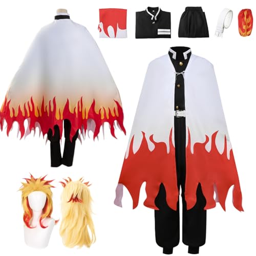 Wigbiu Rengoku Kyoujurou Cosplay Kostüm Outfit mit Perücke Demon Slayer Anime Cosplay Kostüme Mitsuri Nezuko Tanjiro Muichiro Rollenspiel Kleidung Samurai Kimono Uniform Anzug Set für Damen Herren Wigbiu Rengoku Kyoujurou Cosplay Kostüm Outfit mit Perücke Demon Slayer Anime Cosplay Kostüme Mitsuri Nezuko Tanjiro Muichiro Rollenspiel Kleidung Samurai Kimono Uniform Anzug Set für Damen Herren von Wigbiu