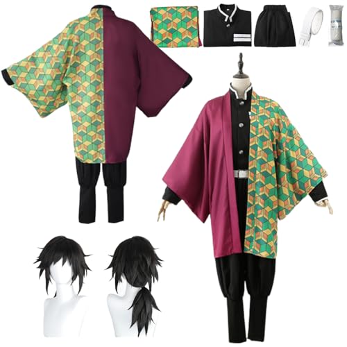 Wigbiu Tomioka Giyuu Cosplay Kostüm Outfit mit Perücke Demon Slayer Anime Cosplay Kostüme Mitsuri Nezuko Tanjiro Muichiro Rollenspiel Kleidung Samurai Kimono Uniform Anzug Set für Damen Herren Kinder Wigbiu Tomioka Giyuu Cosplay Kostüm Outfit mit Perücke Demon Slayer Anime Cosplay Kostüme Mitsuri Nezuko Tanjiro Muichiro Rollenspiel Kleidung Samurai Kimono Uniform Anzug Set für Damen Herren Kinder von Wigbiu