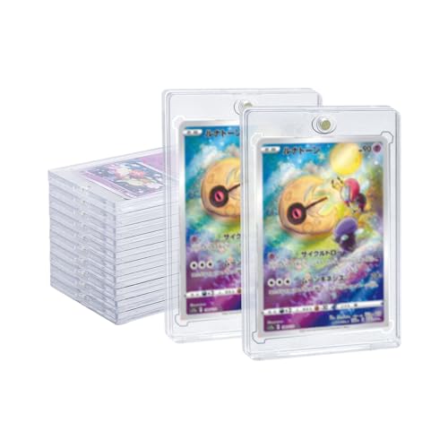 Wigearss 10 Stück 35PT Magnetischer Kartenhalter UV-Schutz-Transparent Karten Rahmen Kartenhüllen Schutzhüllen für Pokemon, Magic, Yugioh, Sportkarten Sammlung von Wigearss