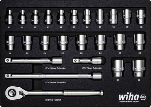 Wiha 44740 Steckschlüsseleinsatz-Set 1/2  395mm von Wiha