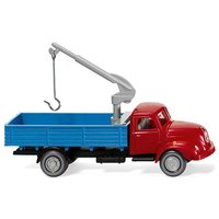 WIKING 042002 1:87 Pritschen-Lkw mit Ladekran (Magirus S 3500) - rot/blau von Wiking