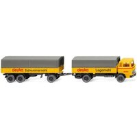 WIKING 043201 1:87 Pritschenhängerzug (MB 1620) "Deuka" von Wiking