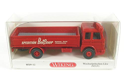 WIKING 051902 H0 Wechselpritschen-Lkw MAN rot Spedition Beißner Spur HO 1:87 von Wiking