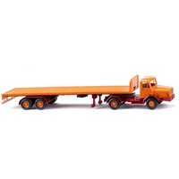 WIKING 055409 1:87 Flachpritschensattelzug (Faun) - gelborange von Wiking