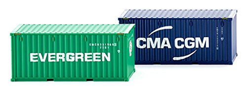 Wiking 001814 - Zubehörpackung - 20' Container (NG) "Evergreen" & "CMA-CGM" - 1:87 von Wiking