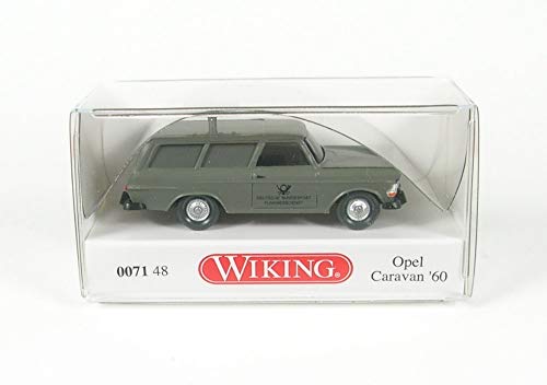 Wiking 007148 H0 Opel Rekord 60 Caravan Fernmeldedienst graugrün Spur HO 1:87 von Wiking