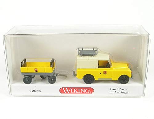 Wiking 010005 H0 Land Rover mit Anhaenger PTT von Wiking