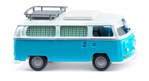 Wiking 031504 Volkswagen T2 Campingbus - eisblau/weiß Spur HO 1:87, Kein Spielzeug!! von Wiking