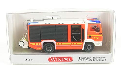Wiking 061244 H0 Feuerwehr at LF Man TGM Euro 6/Rosenbauer rot Blaulicht Spur HO 1:87 - Kein Spielzeug!! von Wiking