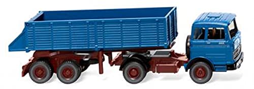 Wiking 067709 H0 Mercedes Benz 2223 Hinterkippersattelzug blau Spur HO 1:87 von Wiking