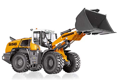 WIKING 077840 Liebherr Radlader L 556, Modellfahrzeug, 1:32, Metall/Kunststoff, Ab 14 Jahre, Viele Funktionen, Ladearm mit realistischen Bewegungsabläufen, Frontladerwechselsystem, Inkl. Schaufel und Palettengabel von Wiking