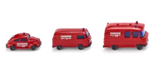 Wiking 093449 Feuerwehrfahrzeuge Maßstab 1:160 Rot-Schwarz Spur N von Wiking