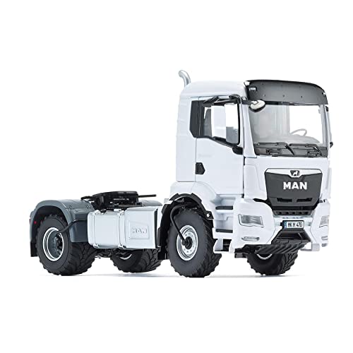 WIKING 077652 MAN TGS 18.510 4x4 BL 2-Achs Zugmaschine, Modell-Lkw, 1:32, Metall/Kunststoff, Ab 14 Jahre, Viele Funktionen, Inkl. Reifendruck-Regelanlage, Schwenkbarer Kühlergrill, Weiß von Wiking