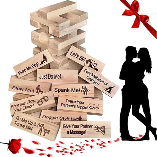 Wikrzeer 48-teiliges Lust Tower-Spiel für Erwachsene, frecher französischer Jenga, freche Spiele für erwachsene Paare - Verliebte - Nachtparty von Wikrzeer