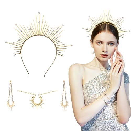 Wikrzeer 4 Stück Sonne Kostüm Costume Accessories,Haarreif Sonne Halskette & Ohrringe –Perfekte Accessoires für Karneval, Hochzeiten, Cosplay und Partys– Strahlende Göttin für Jeden Anlass Wikrzeer 4 Stück Sonne Kostüm Costume Accessories,Haarreif Sonne Halskette & Ohrringe –Perfekte Accessoires für Karneval, Hochzeiten, Cosplay und Partys– Strahlende Göttin für Jeden Anlass von Wikrzeer