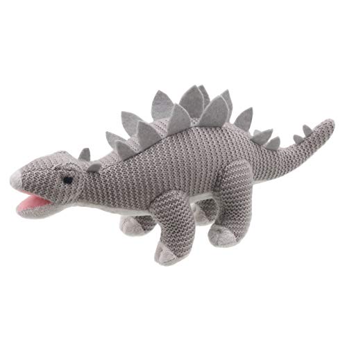 Wilberry - Knitted - Small Grey Stegosaurus Dinosaur Soft Toy - WB004307 von The Puppet Company