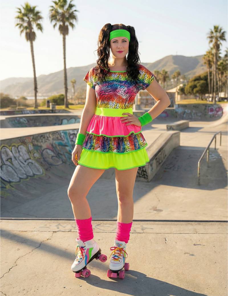 80er Jahre Damenkostüm bunt und kitschig von Wilbers Karnaval BV