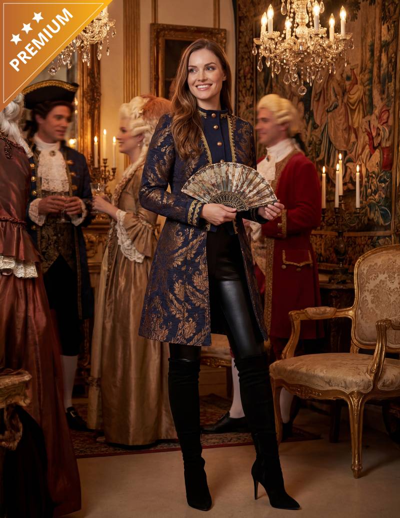 Barockjacke Damen Blau Luxus bestickt von Wilbers Karnaval BV