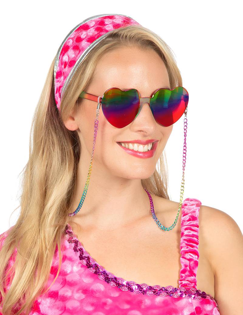 Brille Herz Regenbogen Kette für Erwachsene von Wilbers Karnaval BV