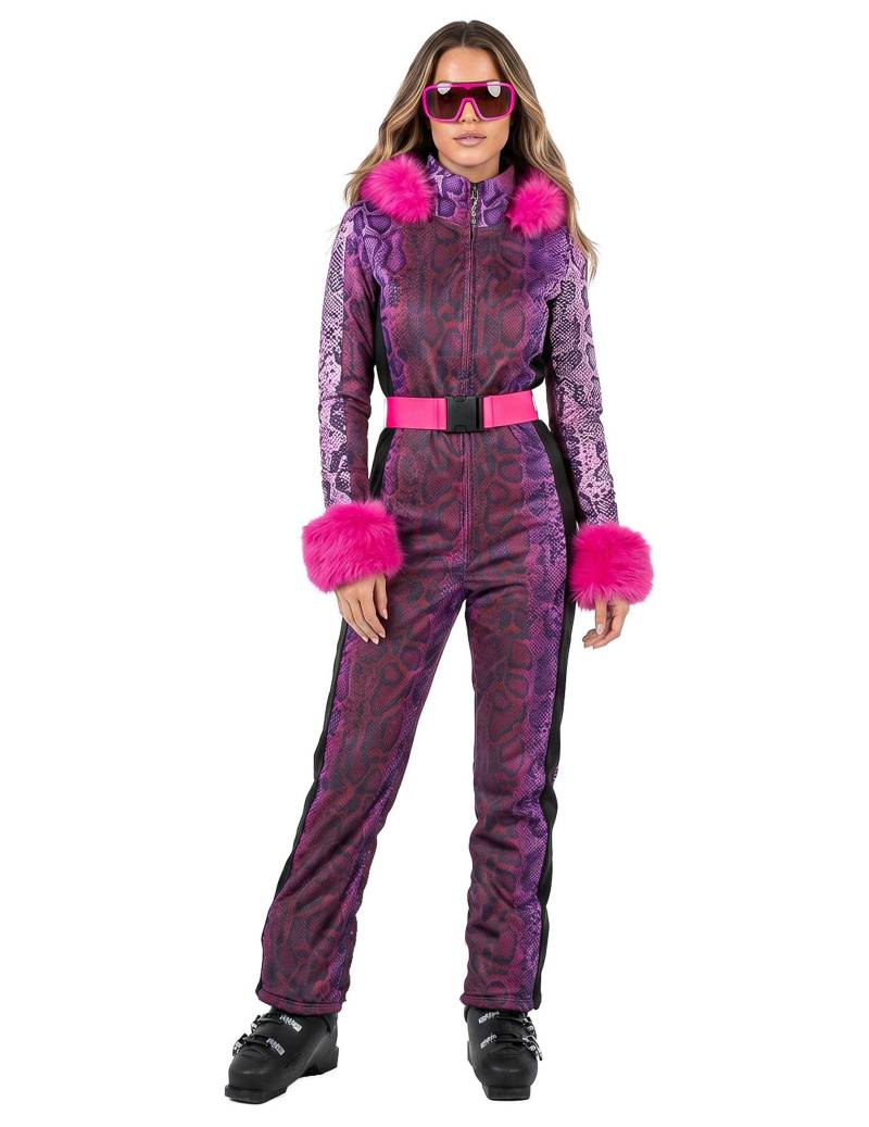 Damen Skianzug-Kostüm mit violettem Schlangenmuster Damen Skianzug-Kostüm mit violettem Schlangenmuster von Wilbers Karnaval BV