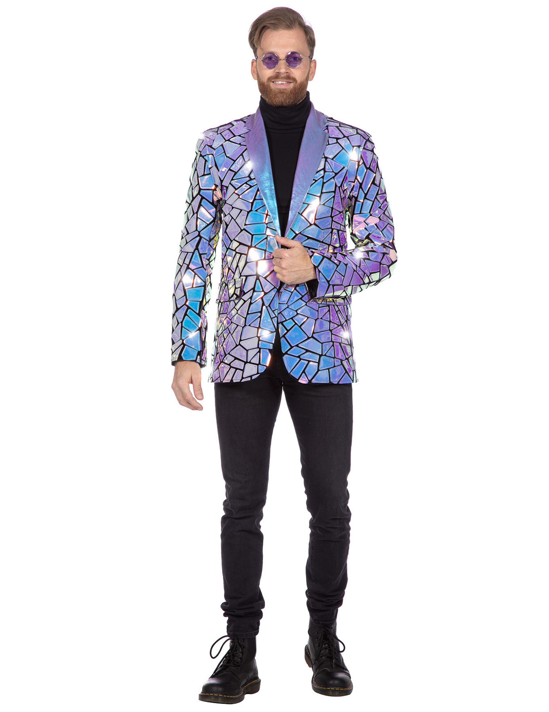 Jacke für Herren mit holografischen Facetten Deluxe von Wilbers Karnaval BV