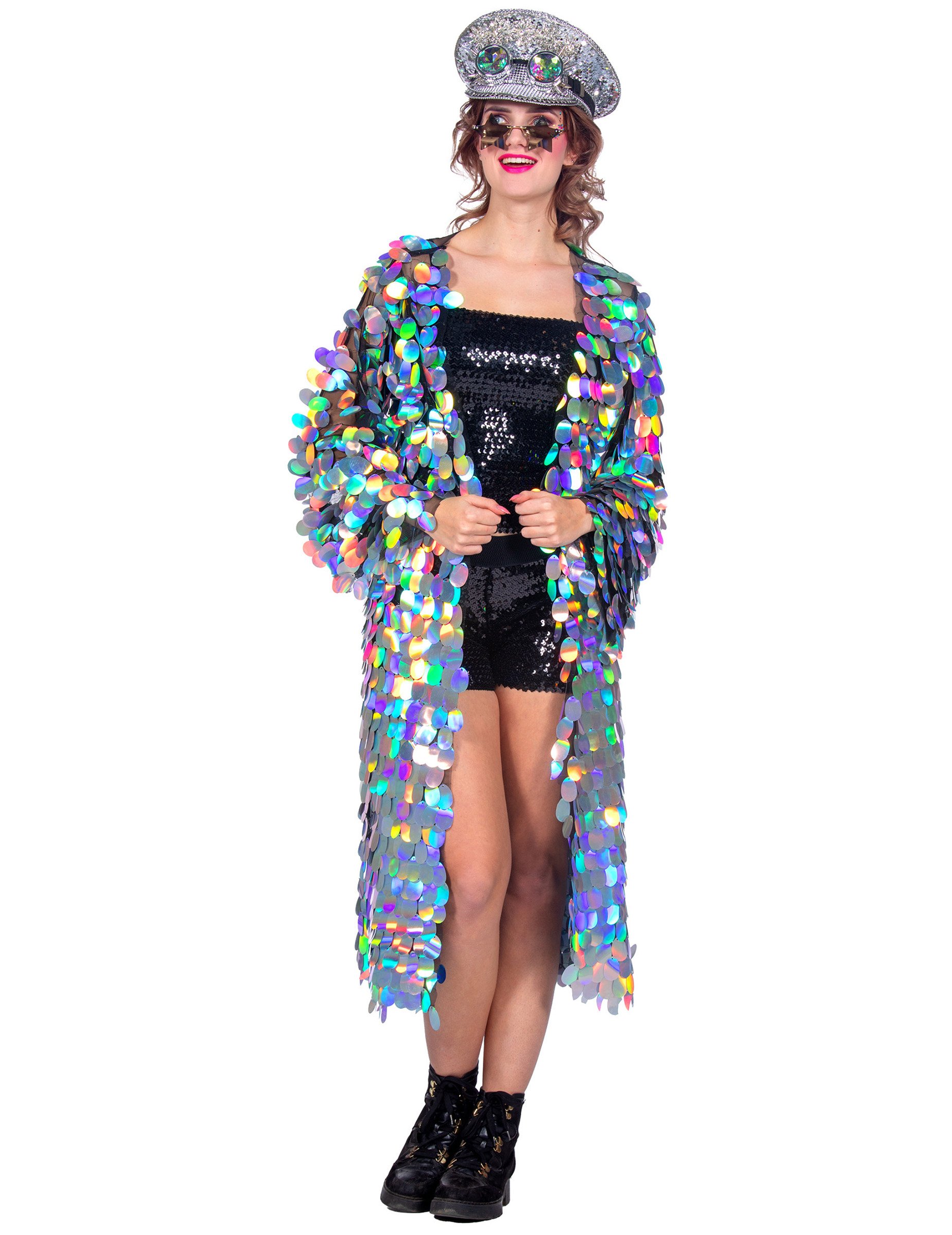 Lange Jacke mit großen Pailletten für Damen von Wilbers Karnaval BV